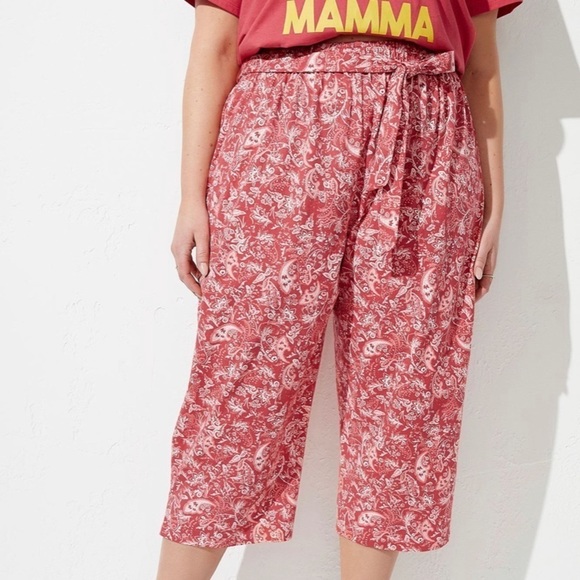 Penningtons Other - Capri Pant with Removable Sash Tie, Paisley Print